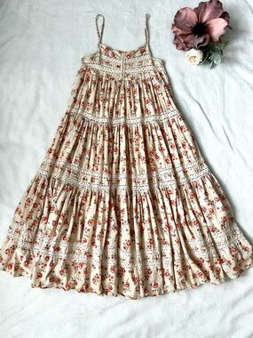 The Great. Serenade Dress in Pale Pink Kerchief Rose Print